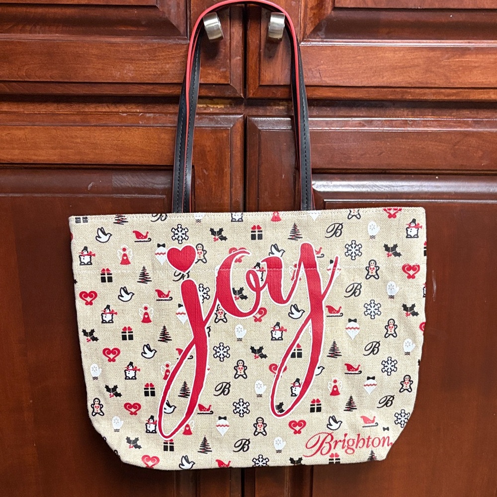 Brighton Joy Beige and Red Tote Bag